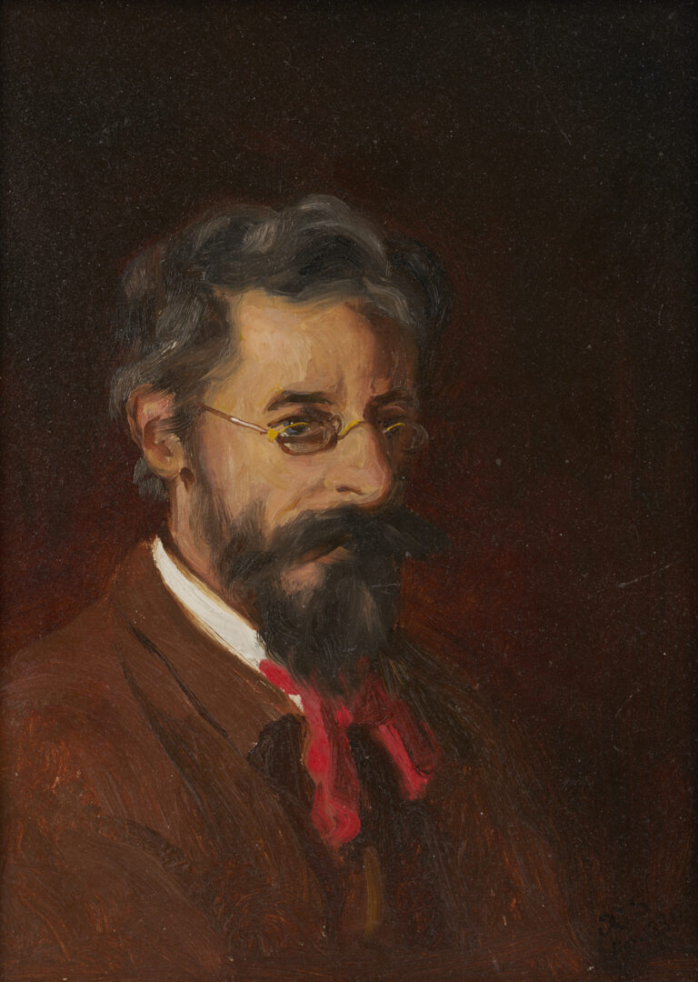 Lot 955: Xanthus Smith Self-Portrait Oil Painting