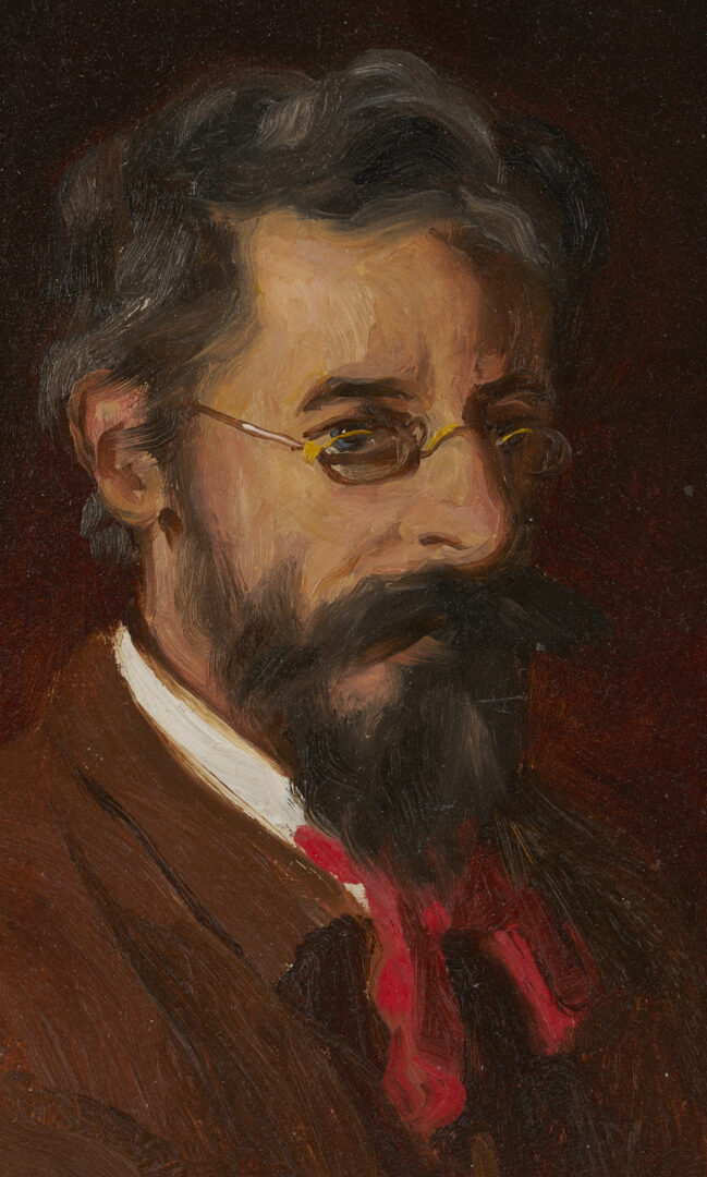 Lot 955: Xanthus Smith Self-Portrait Oil Painting