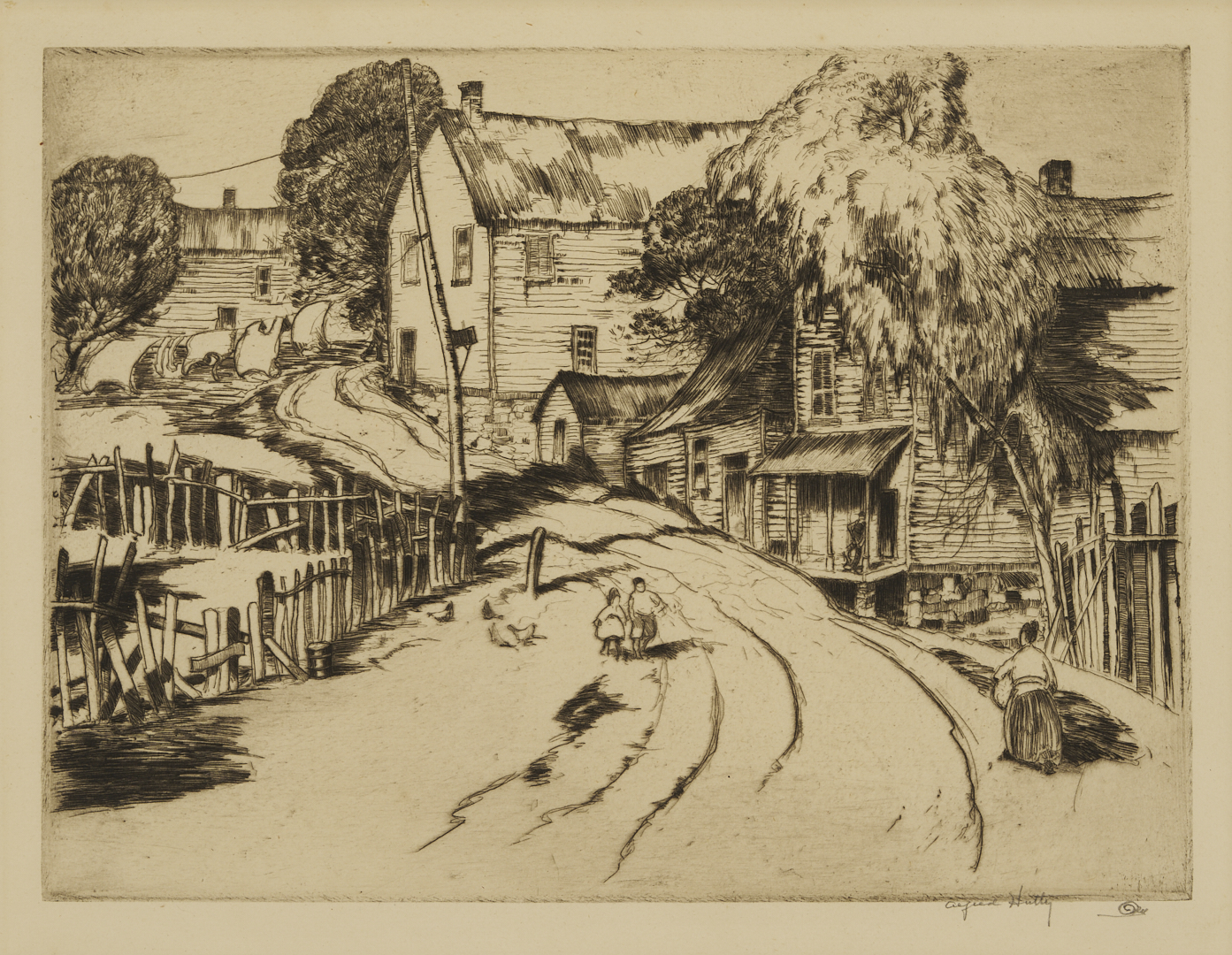 Lot 958: Alfred Hutty Etching, Little Italy, 1925