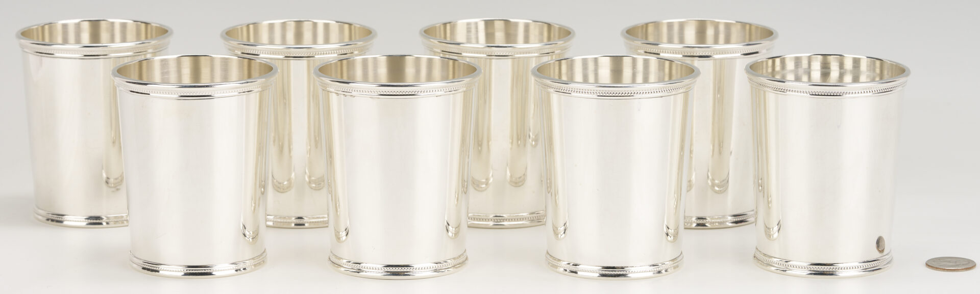 Lot 95: 8 Scearce KY Sterling Silver Julep Cups – JFK – Set #2