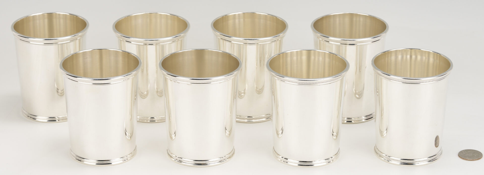 Lot 95: 8 Scearce KY Sterling Silver Julep Cups – JFK – Set #2
