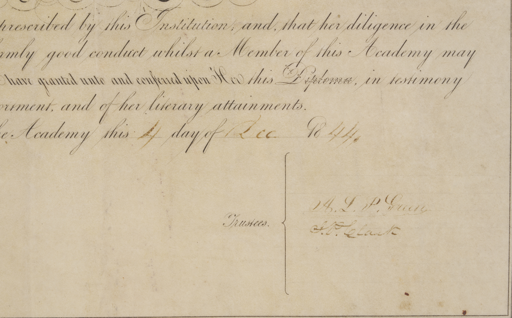 Lot 961: Portrait of Mary Halbert Lewis of Nashville & Nashville Female Academy Diploma
