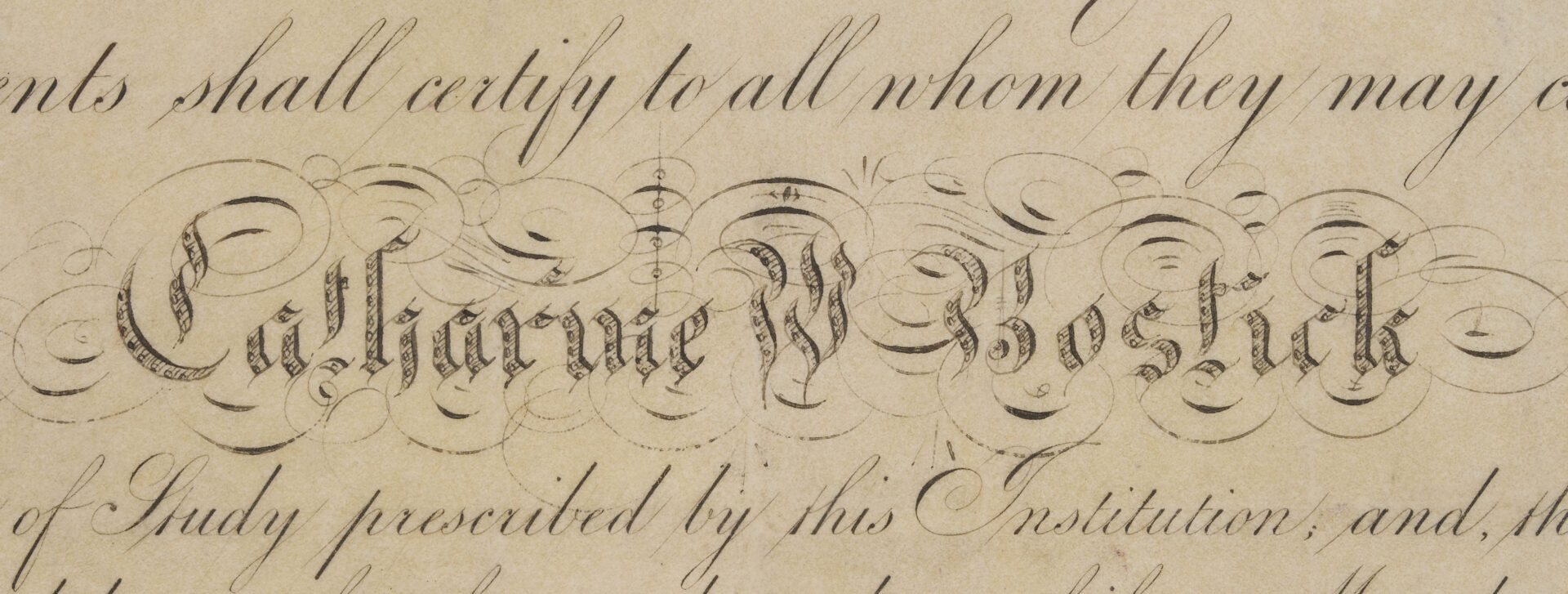Lot 961: Portrait of Mary Halbert Lewis of Nashville & Nashville Female Academy Diploma