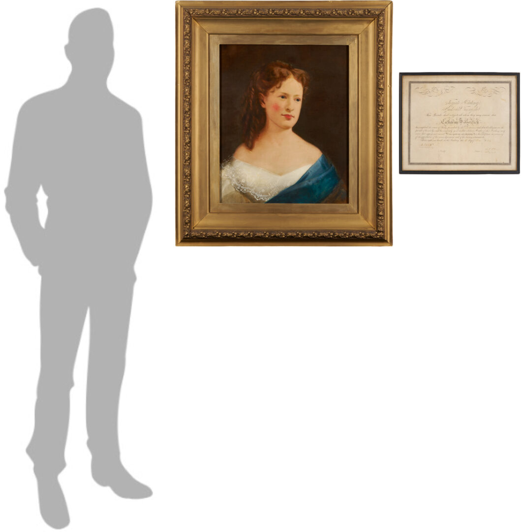 Lot 961: Portrait of Mary Halbert Lewis of Nashville & Nashville Female Academy Diploma