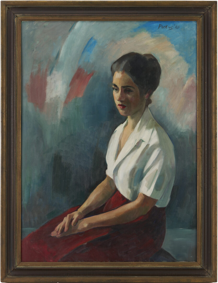 Lot 965: Philip Perkins Oil Portrait of Eugenia Moore
