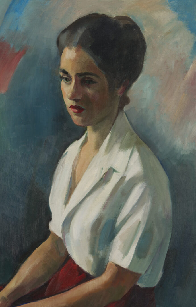 Lot 965: Philip Perkins Oil Portrait of Eugenia Moore
