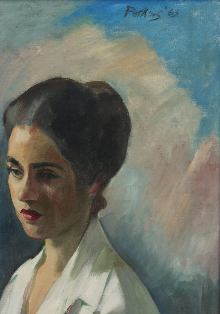 Lot 965: Philip Perkins Oil Portrait of Eugenia Moore