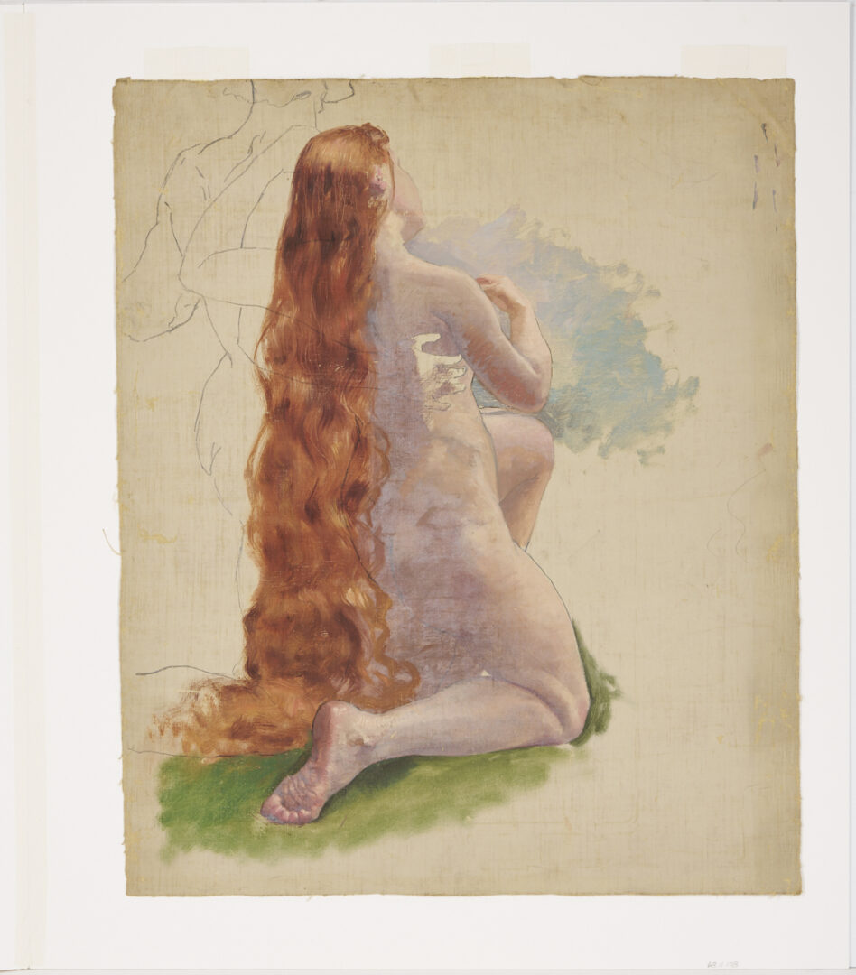 Lot 967: 5 Carl Gutherz Studies For Evening of the Sixth Day & Cupid Band Incl. Eve O/C Painting