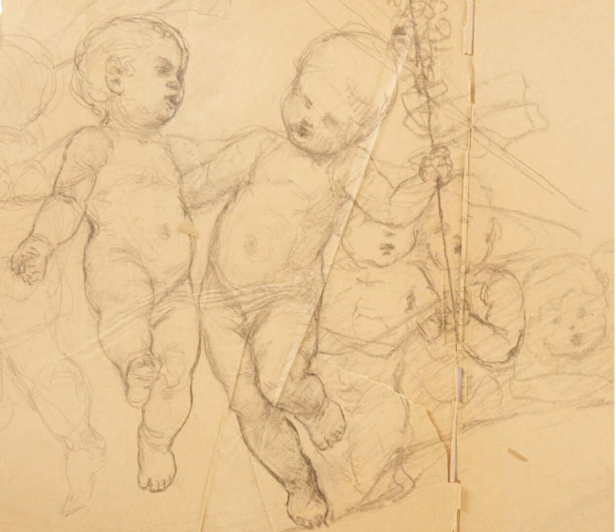 Lot 967: 5 Carl Gutherz Studies For Evening of the Sixth Day & Cupid Band Incl. Eve O/C Painting