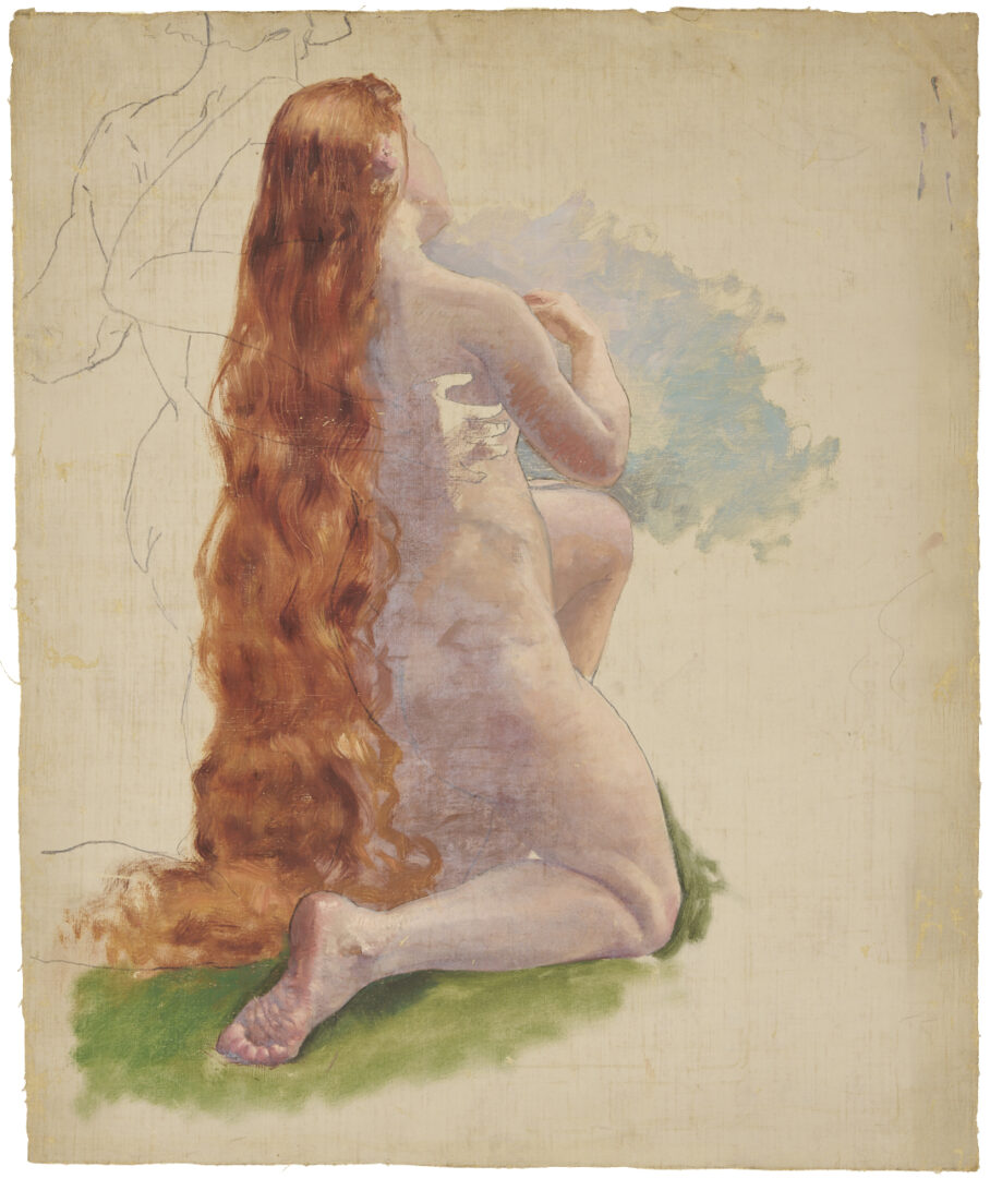 Lot 967: 5 Carl Gutherz Studies For Evening of the Sixth Day & Cupid Band Incl. Eve O/C Painting