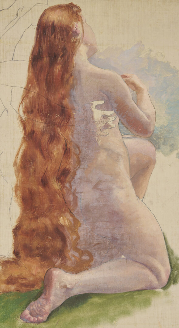 Lot 967: 5 Carl Gutherz Studies For Evening of the Sixth Day & Cupid Band Incl. Eve O/C Painting
