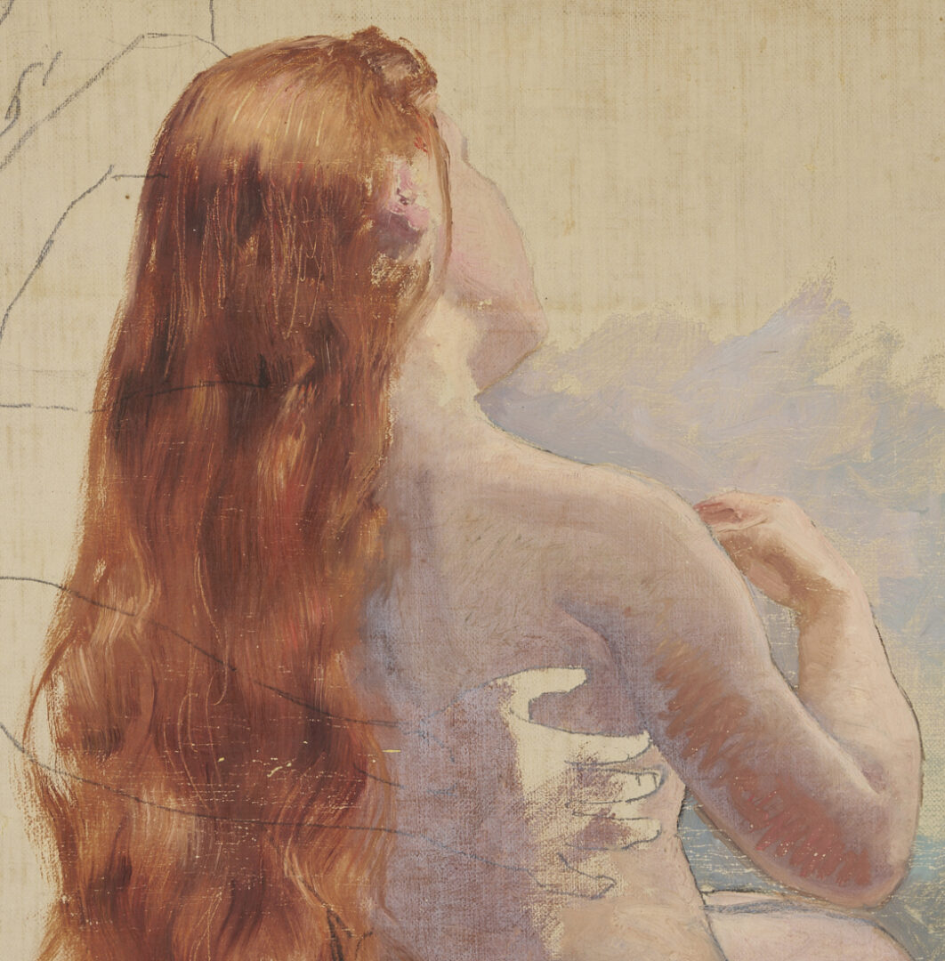 Lot 967: 5 Carl Gutherz Studies For Evening of the Sixth Day & Cupid Band Incl. Eve O/C Painting