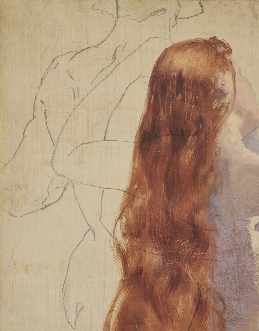 Lot 967: 5 Carl Gutherz Studies For Evening of the Sixth Day & Cupid Band Incl. Eve O/C Painting