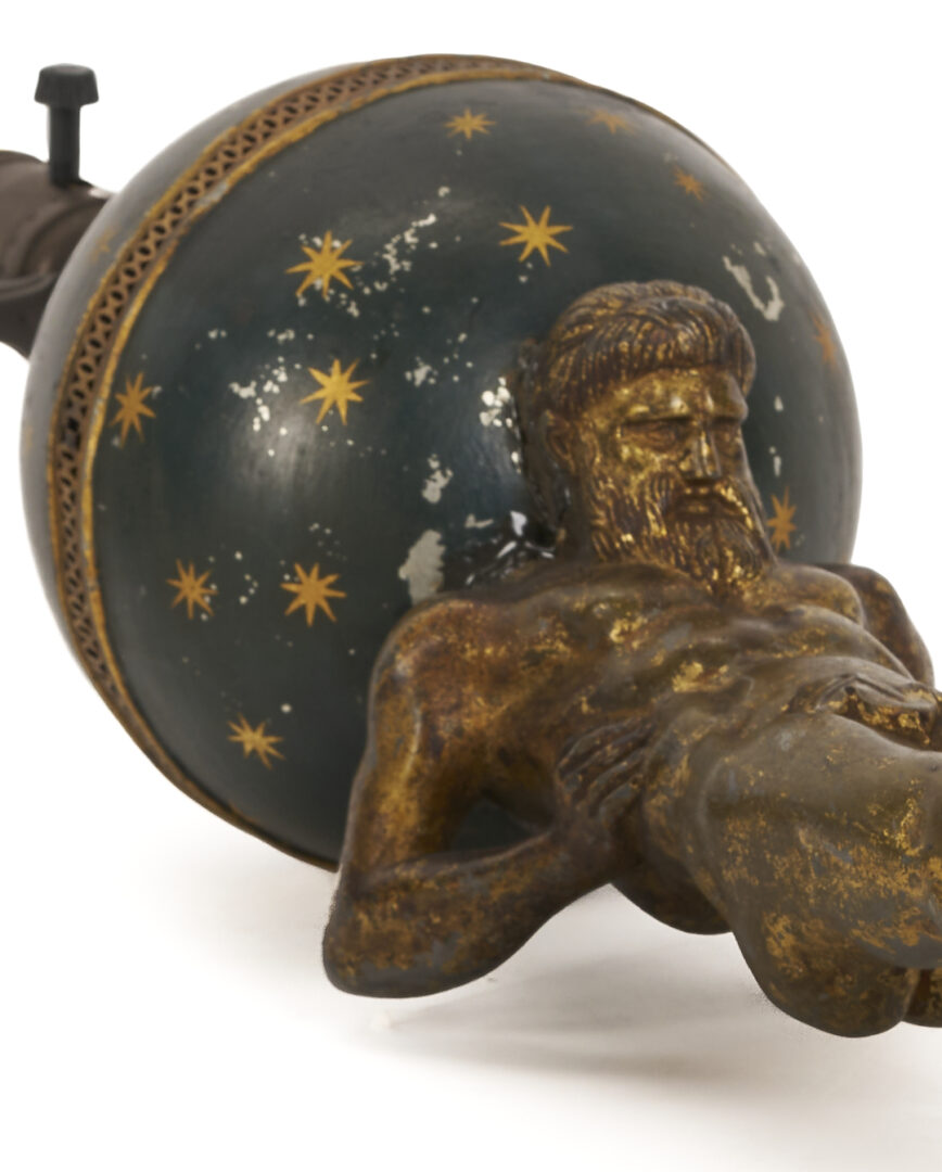 Lot 969: Pair of Gilt and Patinated Bronze Atlas Lamps