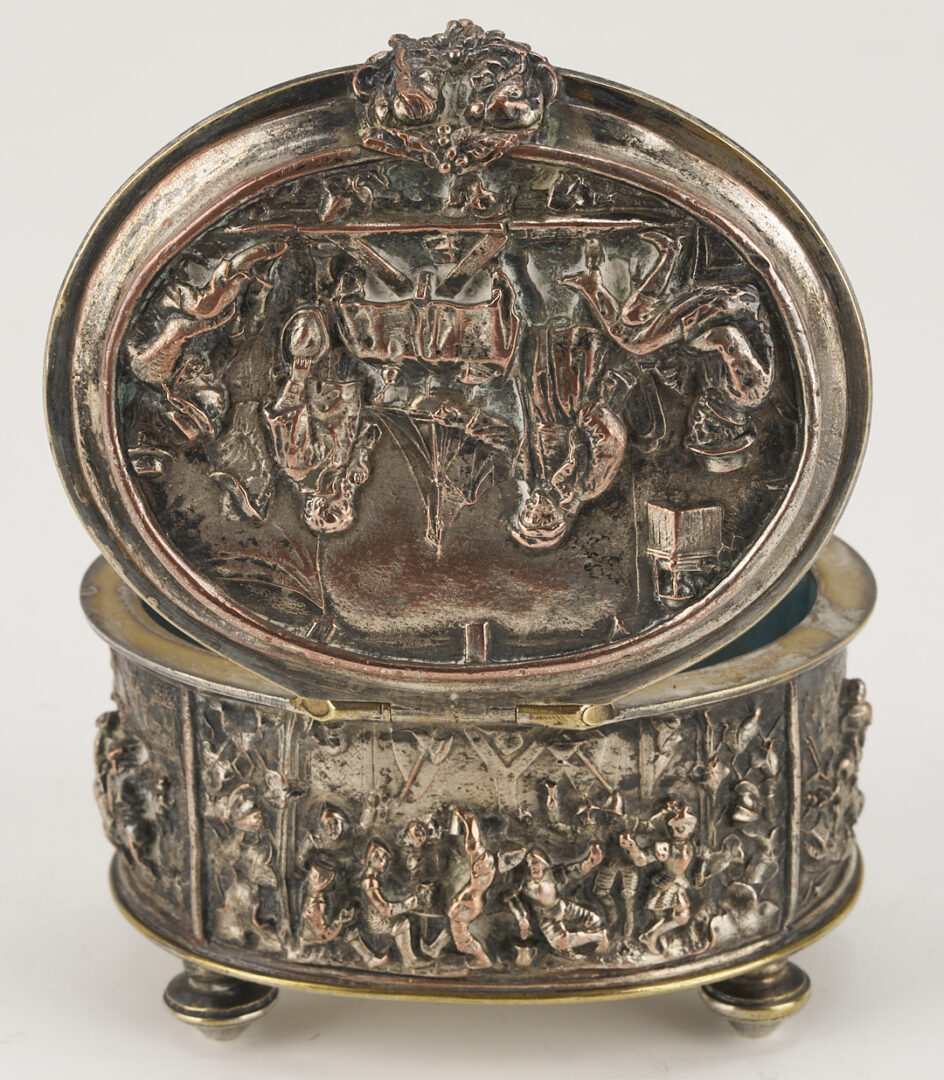 Lot 971: Chinese Silver Jar plus European Box with Miniature Watercolor to Interior