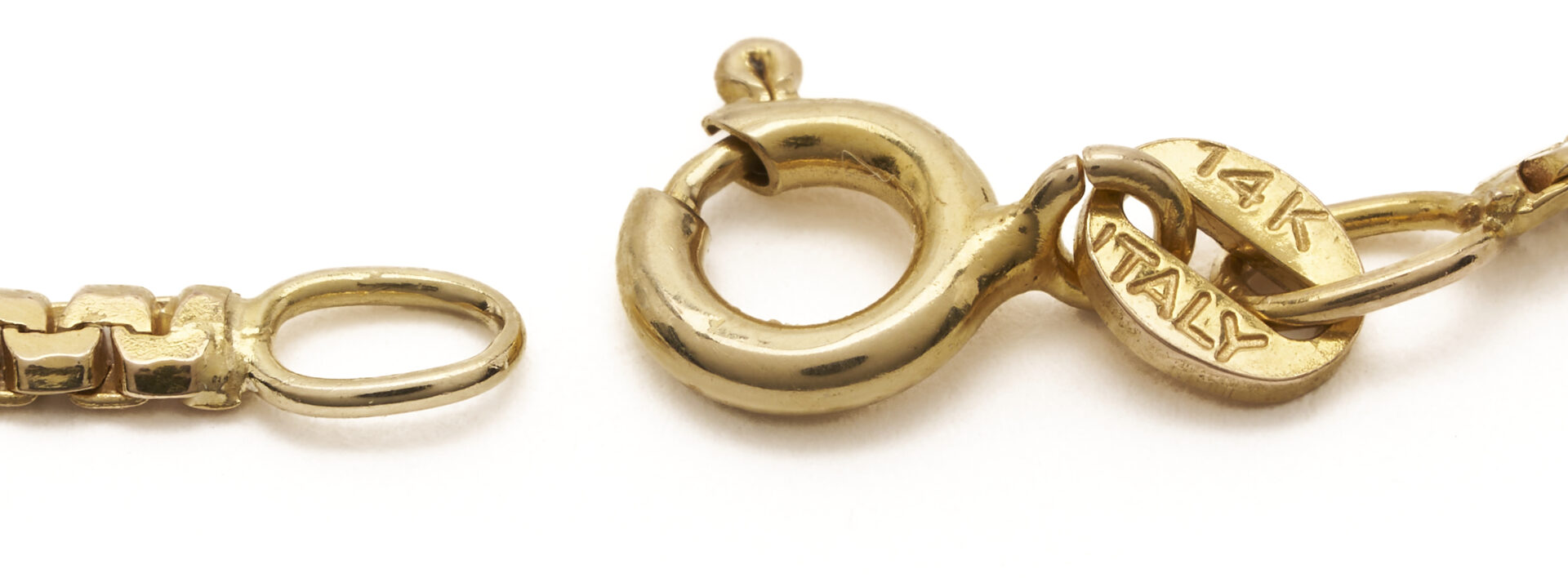 Lot 977: 14K Emerald Ring, 14K Italian Chain, and 10K Diamond and Seed Pearl Brooch