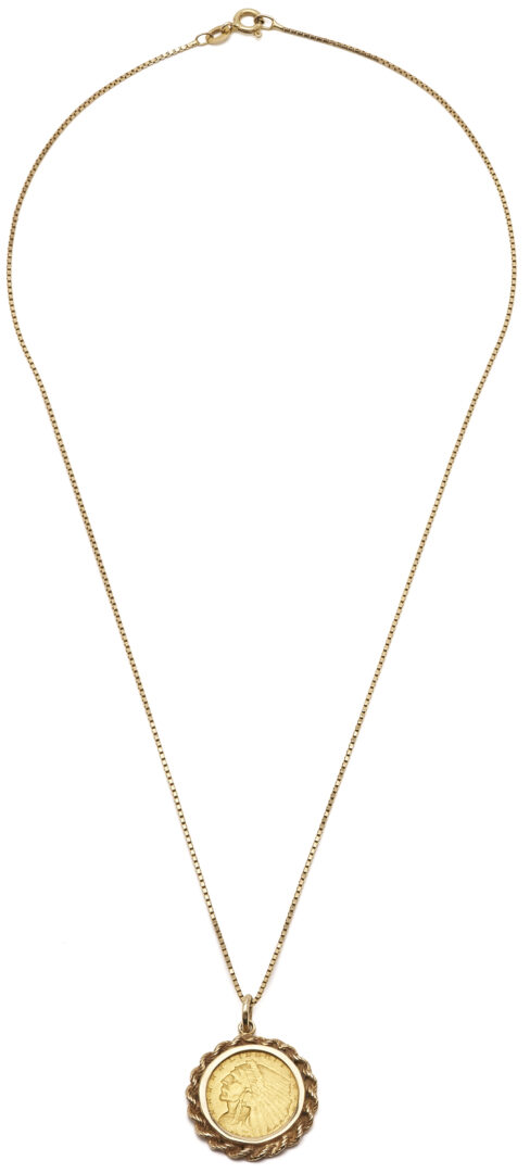 Lot 978: 2 1/2 Dollar- Indian Chief Gold Coin Necklace