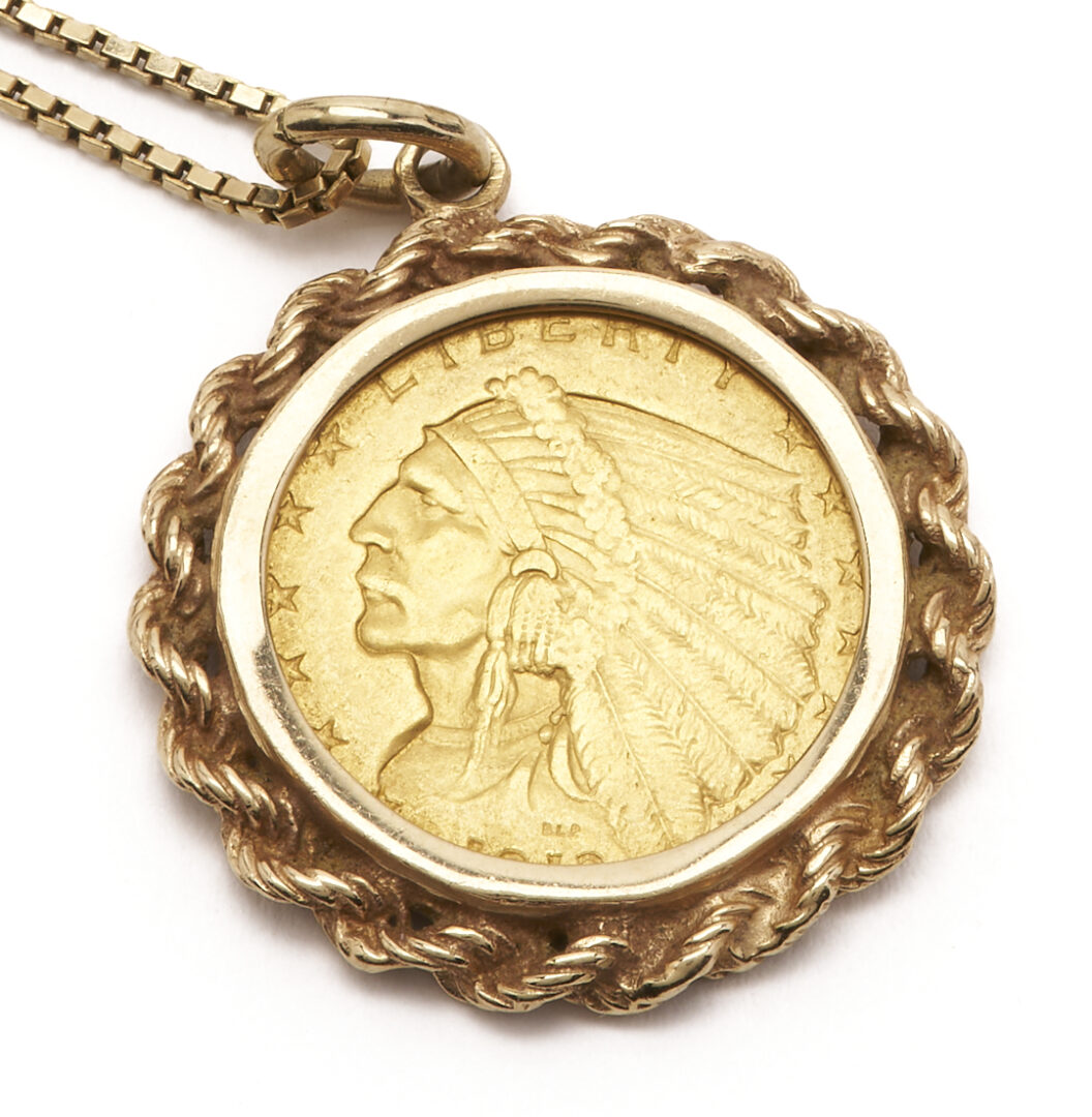 Lot 978: 2 1/2 Dollar- Indian Chief Gold Coin Necklace