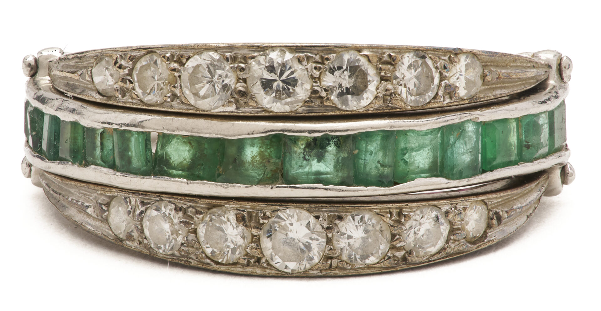 Lot 979: Emerald, Ruby, & Diamond Flip Ring