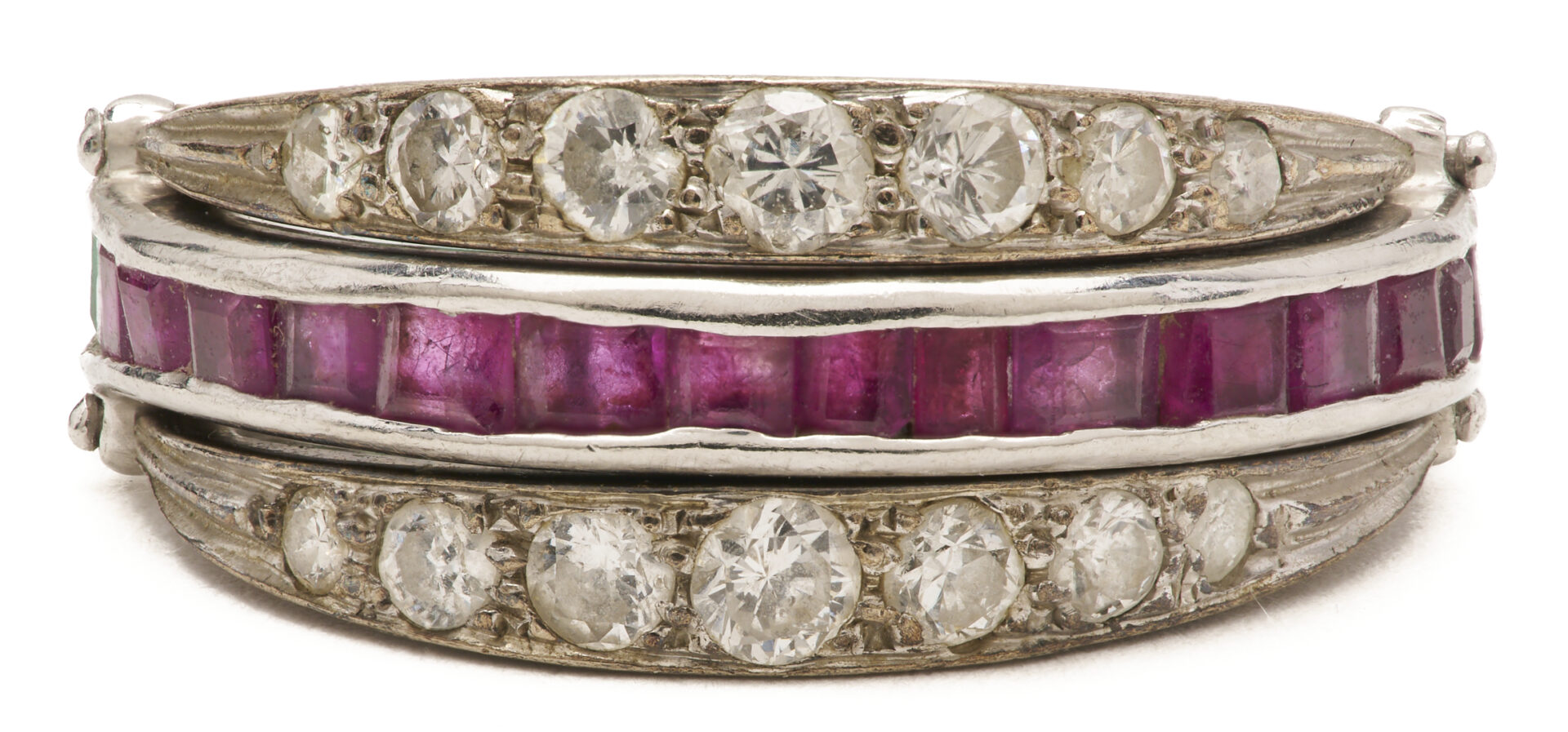 Lot 979: Emerald, Ruby, & Diamond Flip Ring