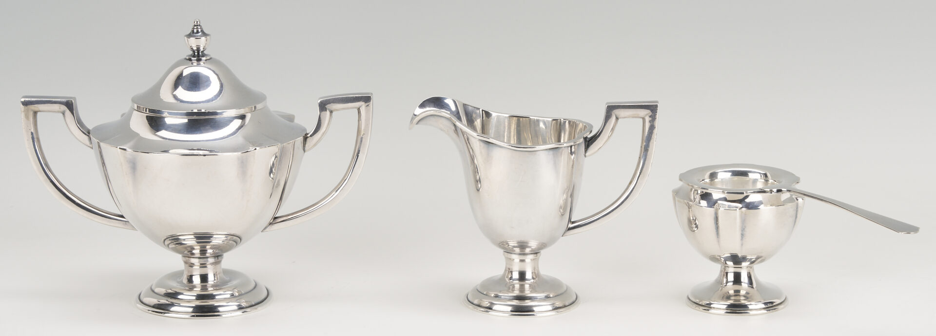 Lot 97: 5-Piece Japanese .950 Sterling Tea Set w/ Plated Tray