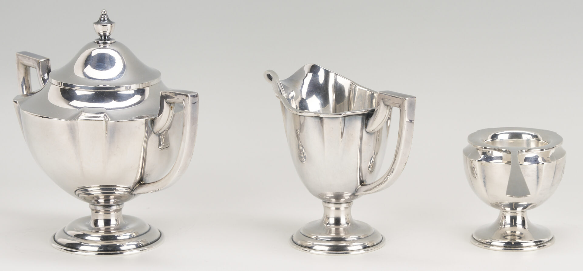 Lot 97: 5-Piece Japanese .950 Sterling Tea Set w/ Plated Tray