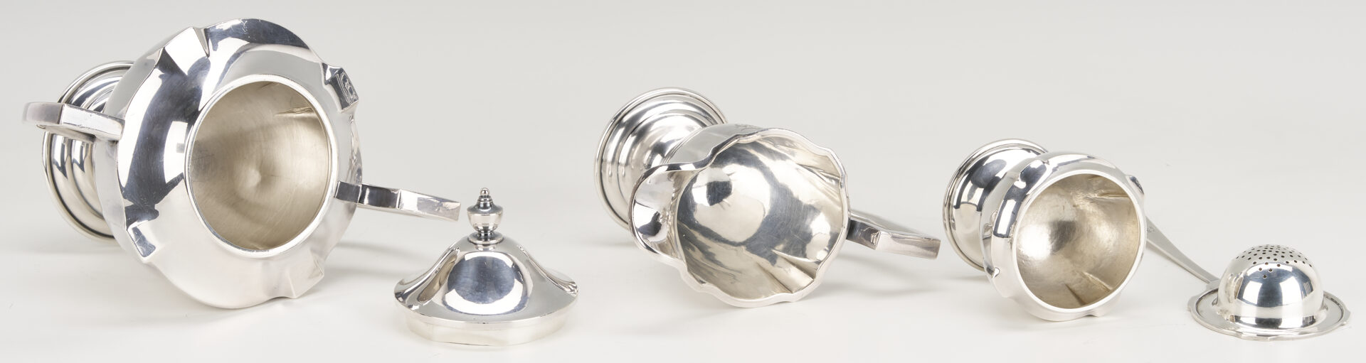 Lot 97: 5-Piece Japanese .950 Sterling Tea Set w/ Plated Tray