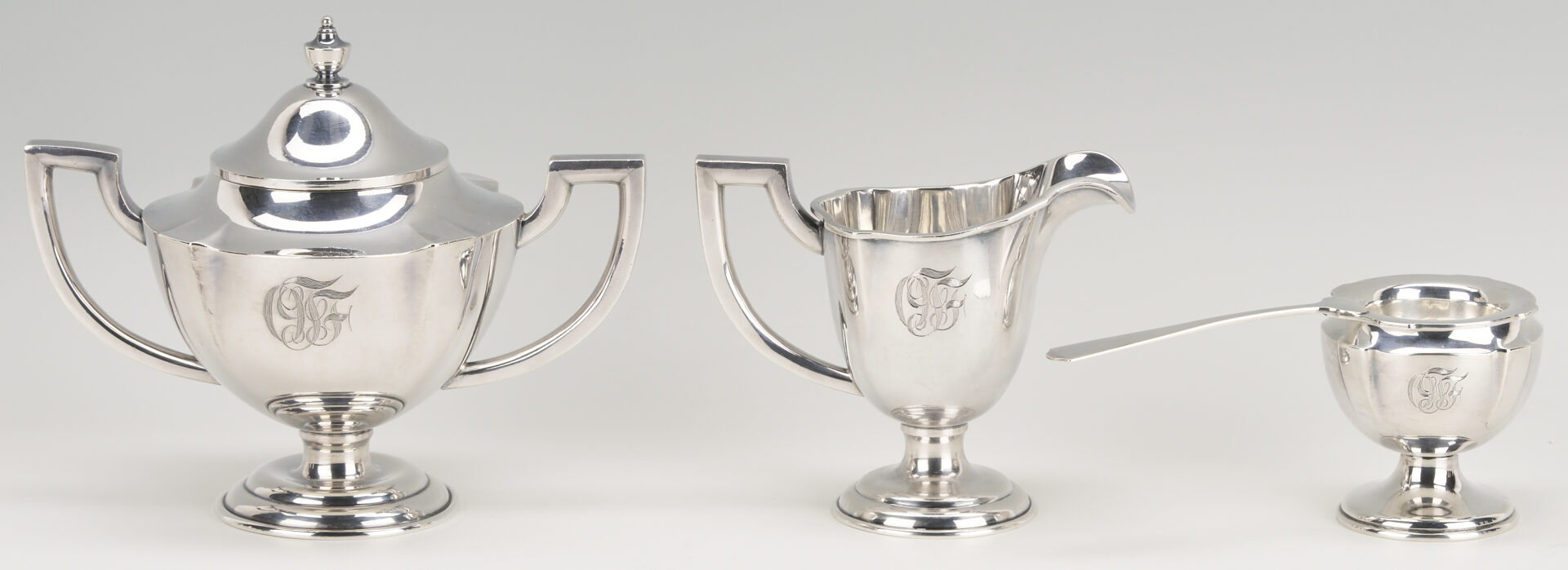 Lot 97: 5-Piece Japanese .950 Sterling Tea Set w/ Plated Tray
