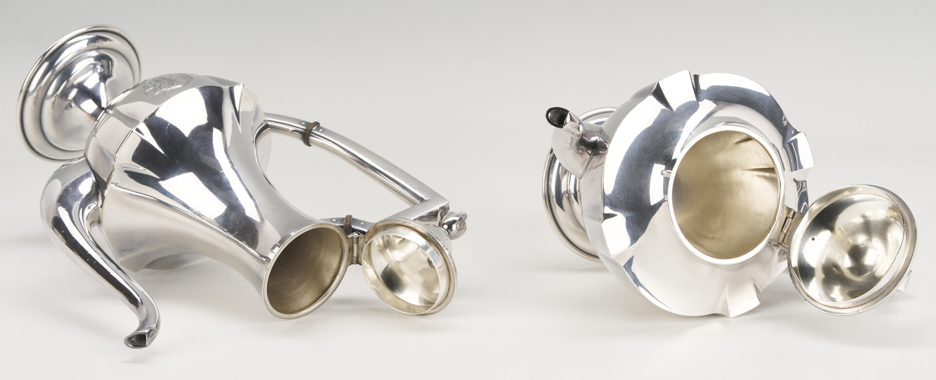 Lot 97: 5-Piece Japanese .950 Sterling Tea Set w/ Plated Tray