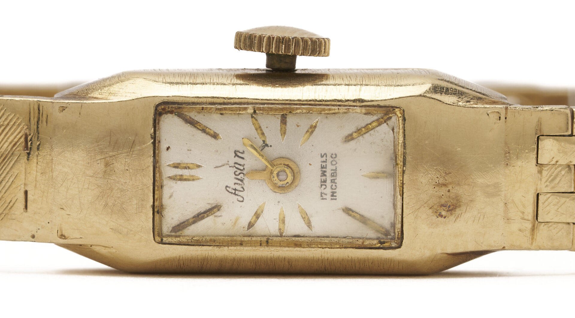Lot 988: 10K Gold Ausan 17 Jewel Ladies Wrist Watch