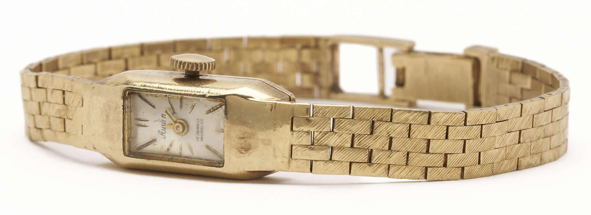Lot 988: 10K Gold Ausan 17 Jewel Ladies Wrist Watch