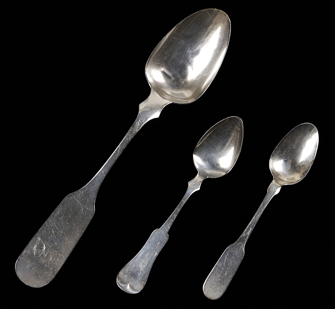 Lot 1000: 8 pcs. Coin and Sterling Silver, Cup and Spoons