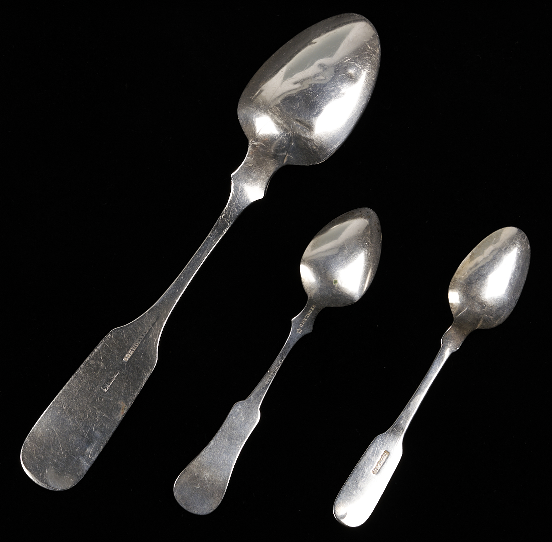 Lot 1000: 8 pcs. Coin and Sterling Silver, Cup and Spoons