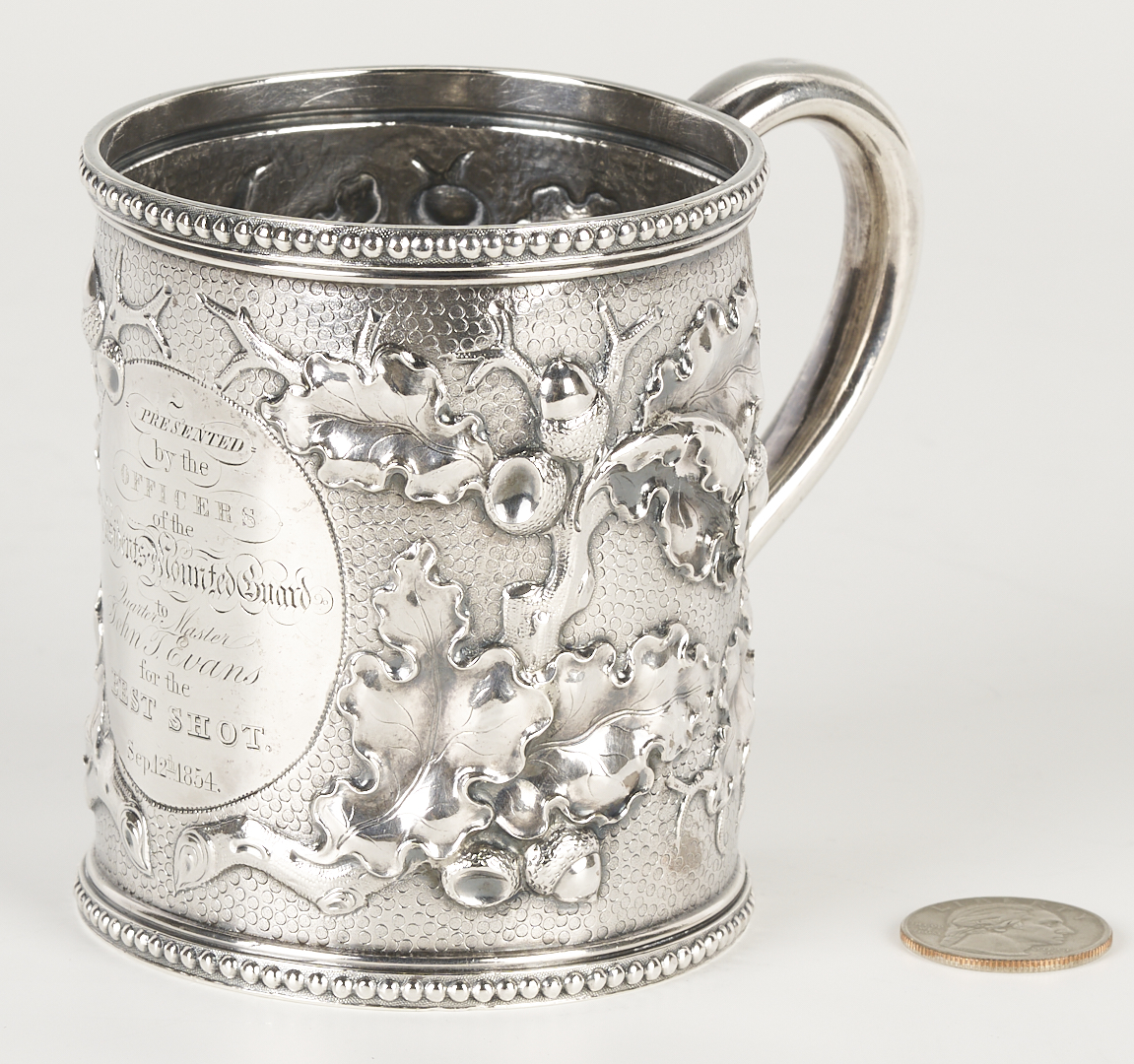Lot 1001: Coin Silver Presentation Cup, U.S. President’s Mounted Guard