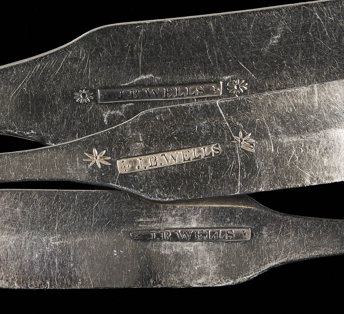 Lot 1004: 14 East Tennessee Coin Silver Spoons, J.B. Wells