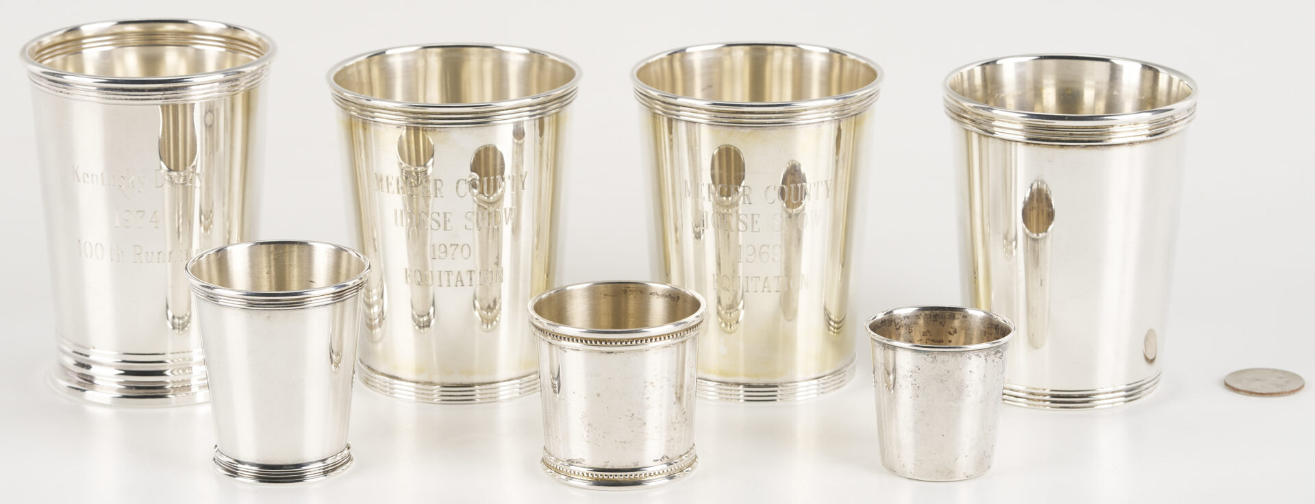 Lot 1006: 7 Julep & Shot Cups Incl. Derby & Trophy