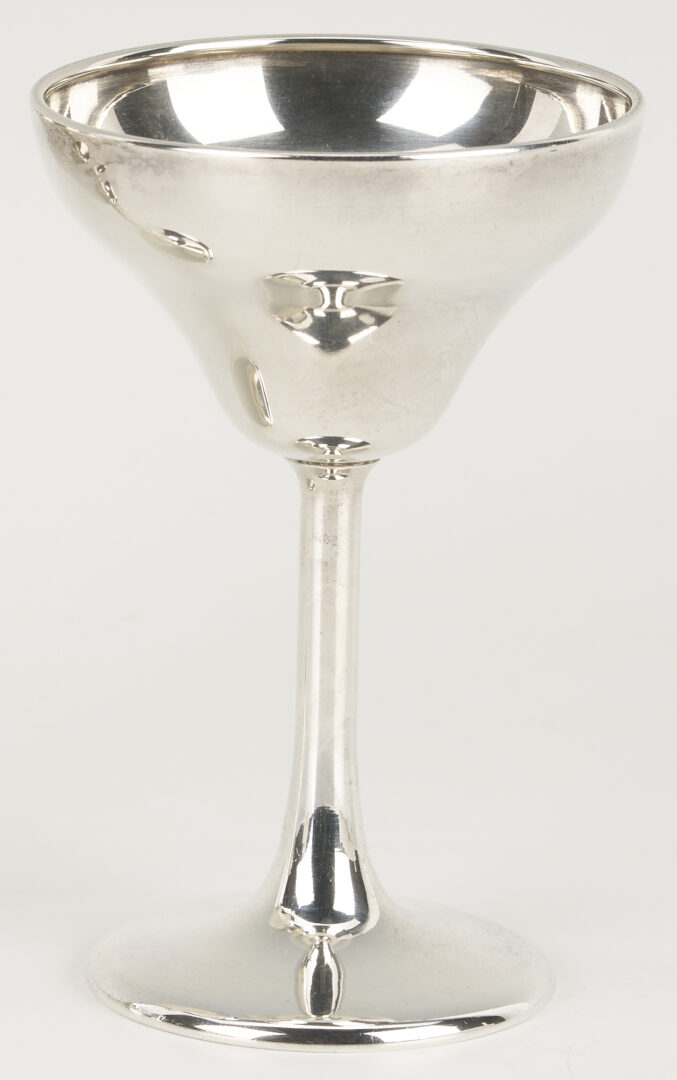 Lot 1007: 8 Frank Smith Mid Century Sterling Champagne or Cordial Goblets