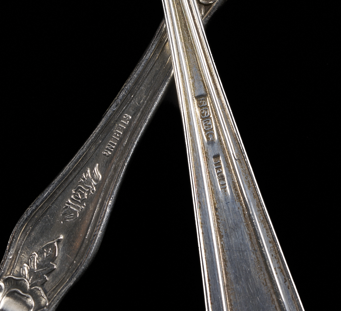 Lot 1009: Shreve Sterling Bread Tray plus 5 pcs flatware