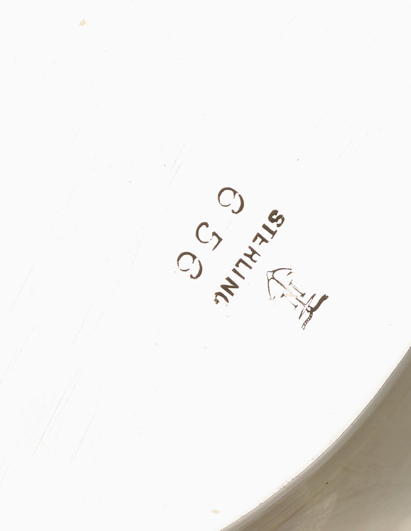 Lot 1010: 8 Antique Sterling Silver Items incl. Enameled Spoons, Napkin Rings