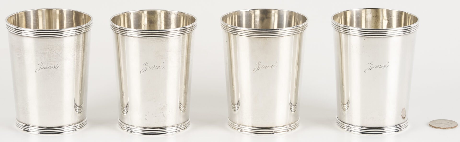 Lot 1011: 4 Sterling Julep Cups