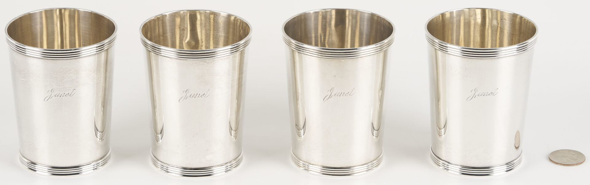 Lot 1011: 4 Sterling Julep Cups