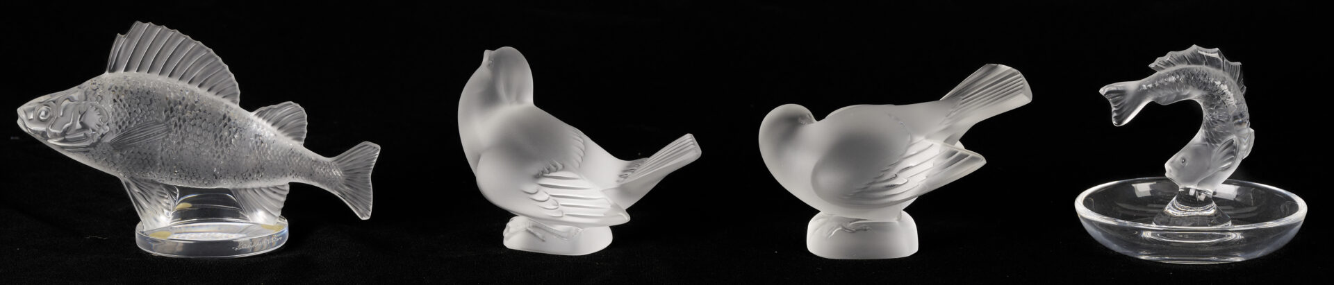 Lot 1012: 10 Lalique Glass Table Items, mostly Animals