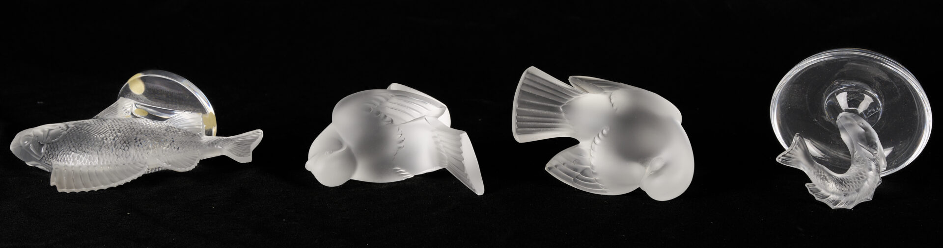 Lot 1012: 10 Lalique Glass Table Items, mostly Animals