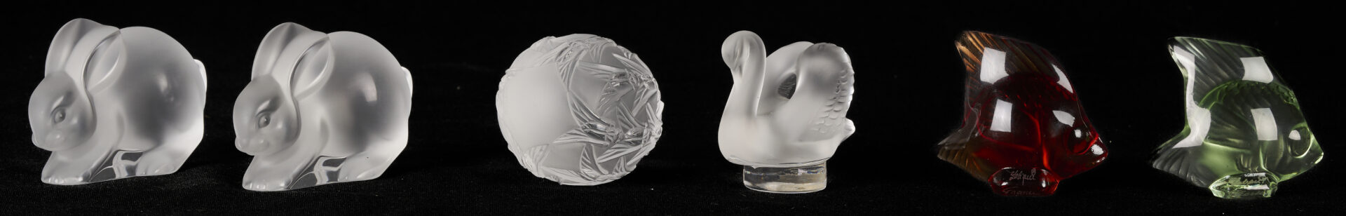 Lot 1012: 10 Lalique Glass Table Items, mostly Animals