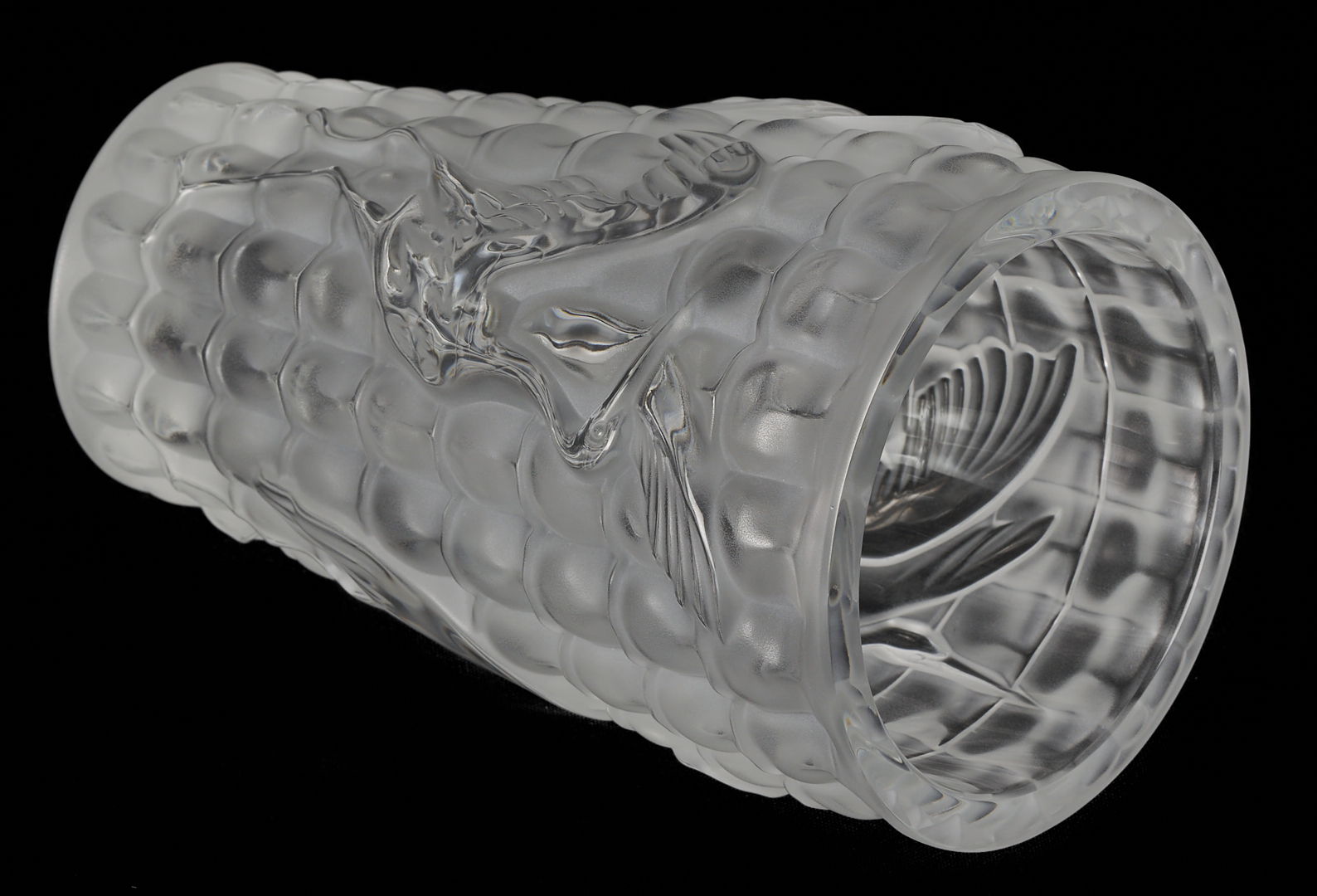 Lot 1014: Lalique Vase with Crane Design, “Ibis”