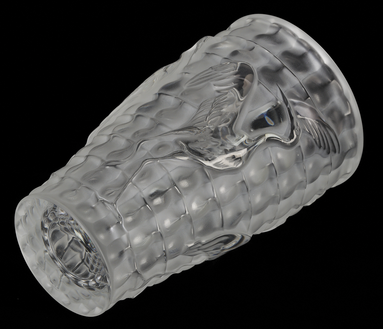 Lot 1014: Lalique Vase with Crane Design, “Ibis”