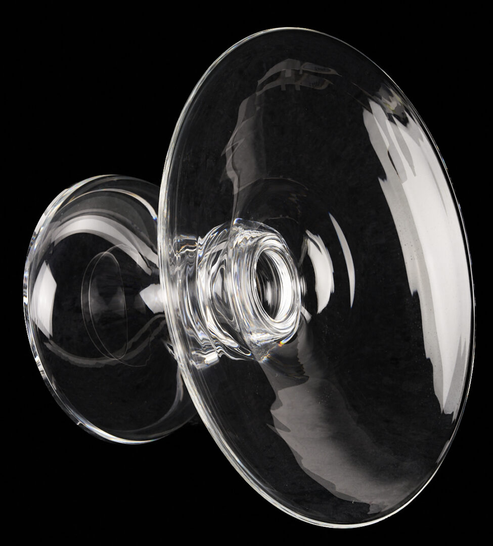 Lot 1016: Signed Large Red Art Glass Vase & Steuben Compote