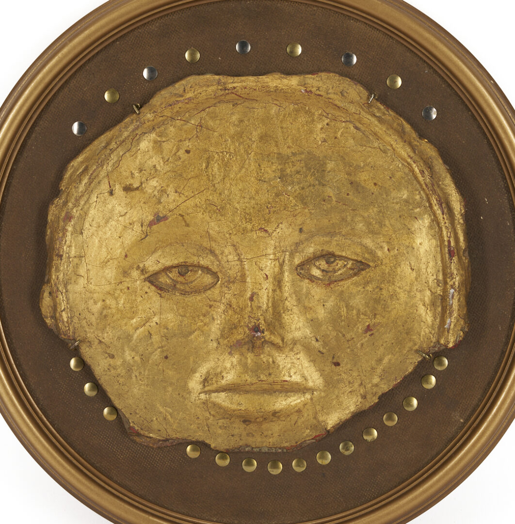 Lot 1017: 2 Olen Bryant Gilt Face Mask Sculptures Incl. Signed