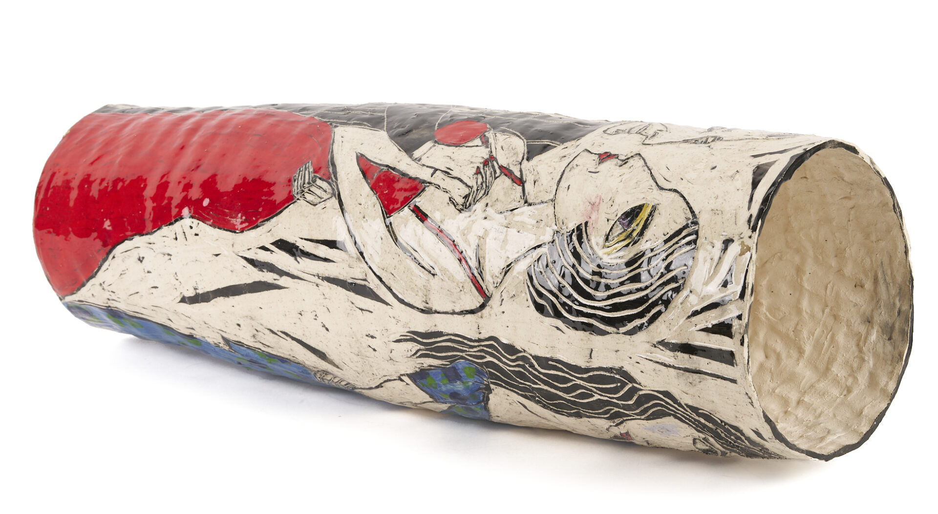 Lot 1018: Polly Cook Tall Ceramic Umbrella Stand or Vase