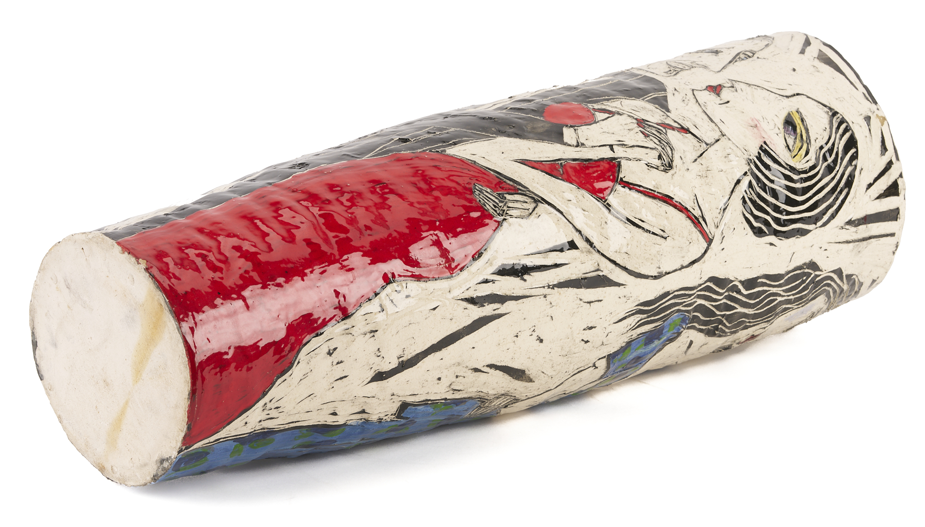 Lot 1018: Polly Cook Tall Ceramic Umbrella Stand or Vase